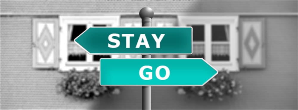 Two green arrows one says Stay other says Go