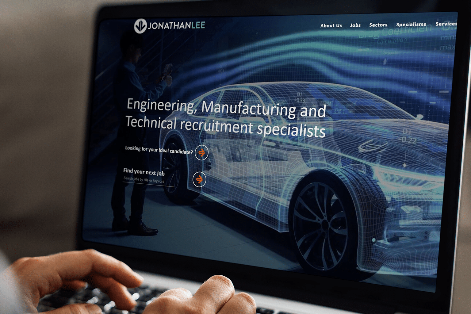 Person viewing Jonathan Lee Recruitment website