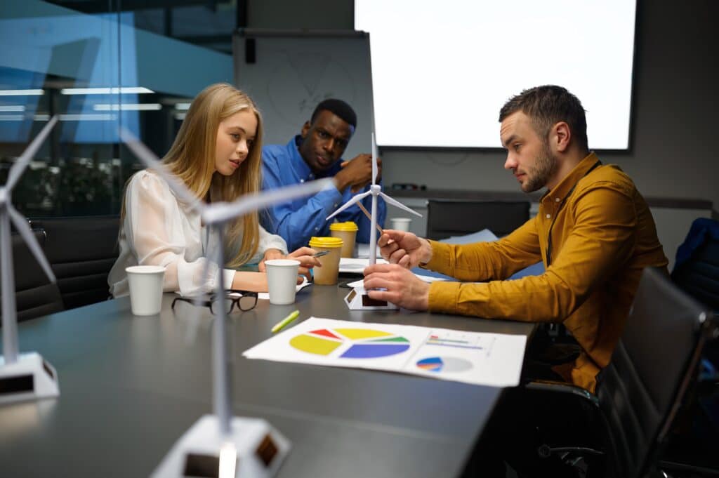 Team of energy professionals working