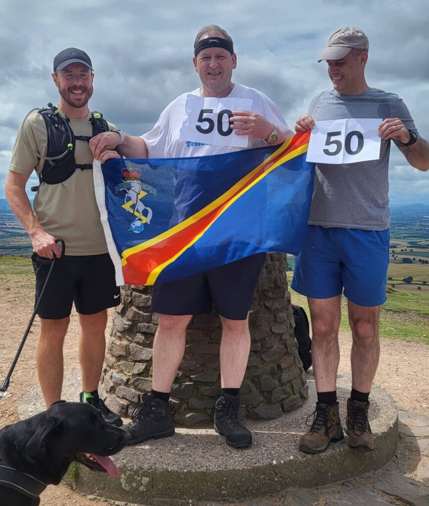 Tom Basford, Peter Heap and Colin Nightingale at the top of Wrekin
