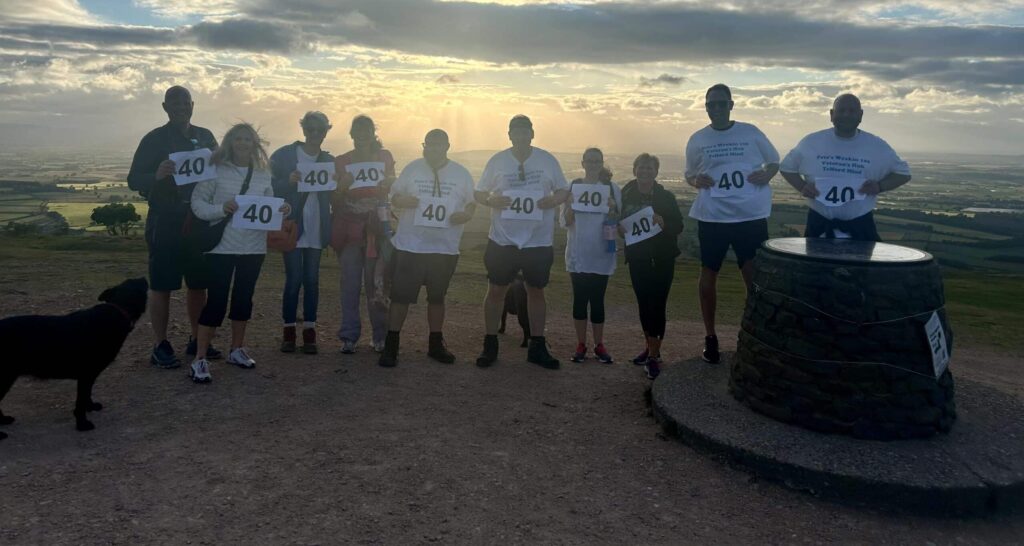 Jonathan Lee team at the top of the Wrekin Hill