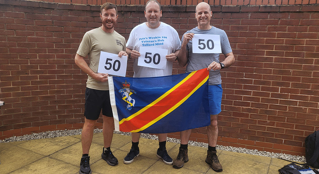 Tom Basford, Peter Heap and Colin Nightingale at bottom of Wrekin Hill