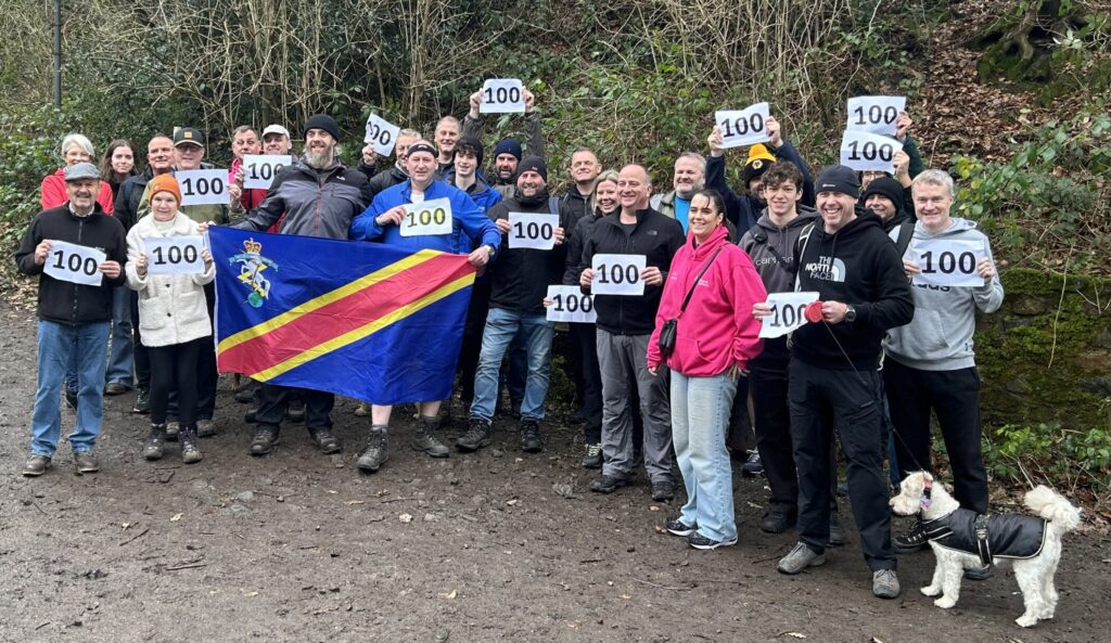 Wrekin 100 climb 100 team at bottom of hill