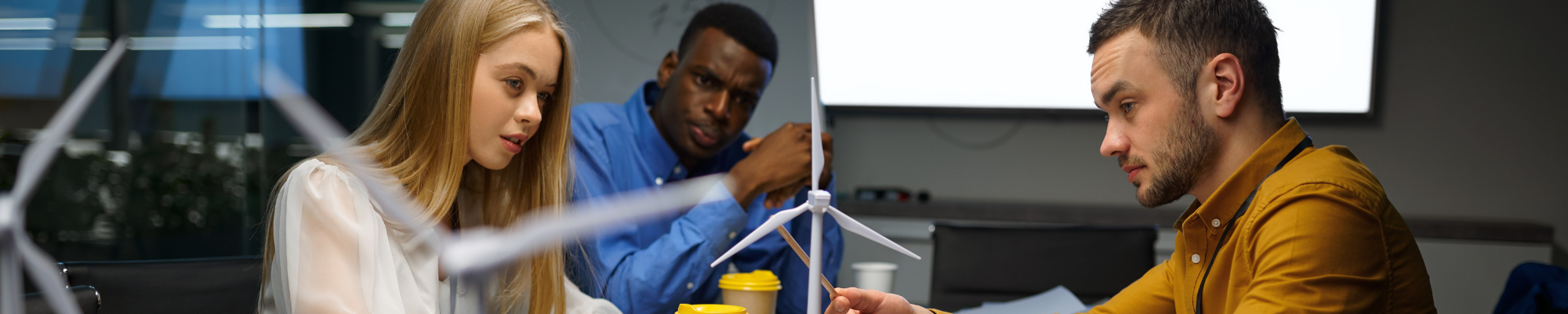 Energy professionals looking at a project