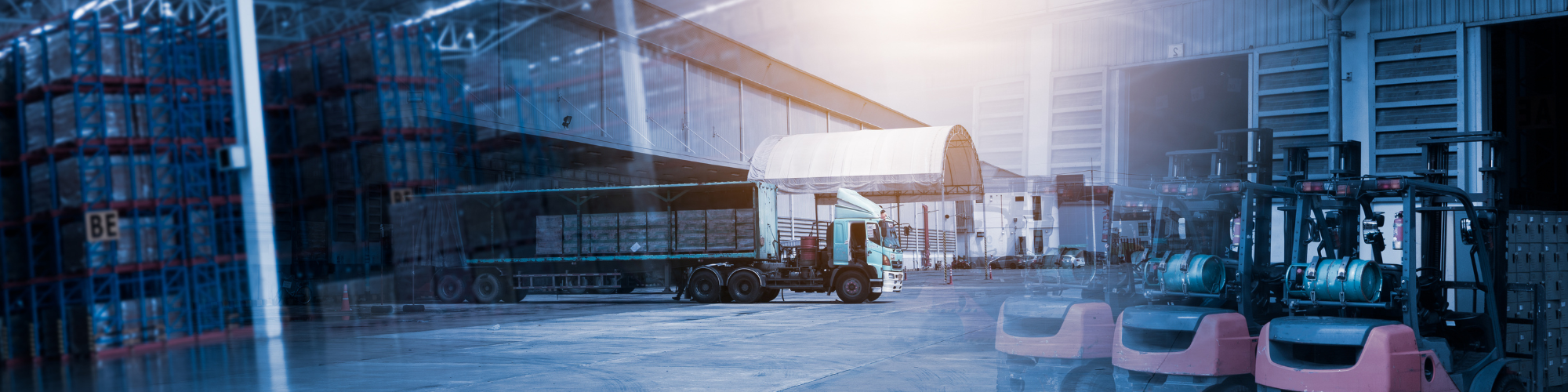 Image depicting supply chain in blue