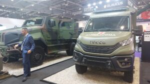 Two vans at DSEI 2025