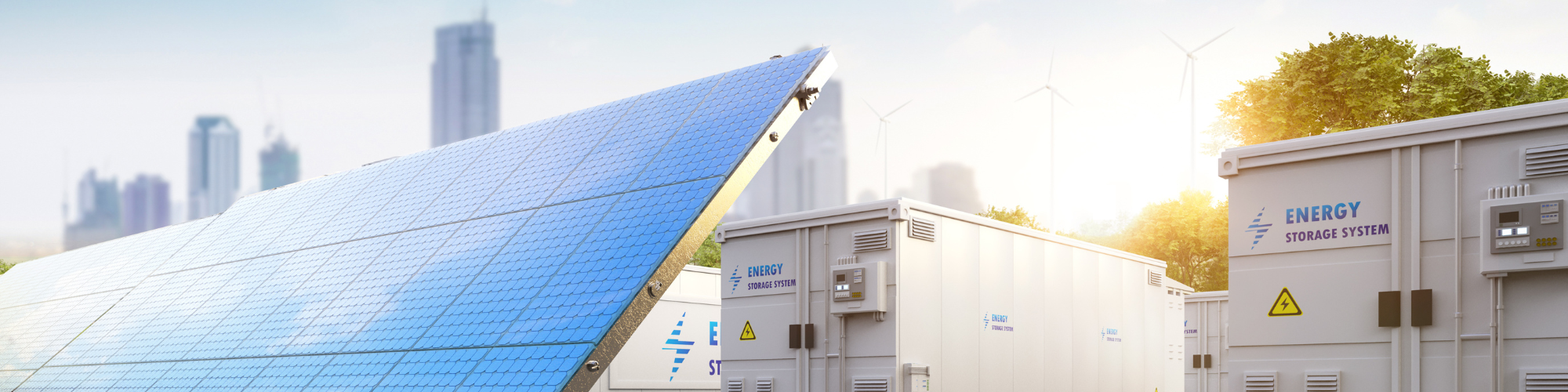 Solar farm with battery storage facility