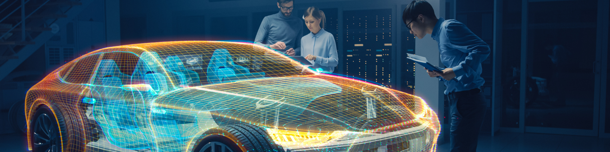 futuristic automotive factory