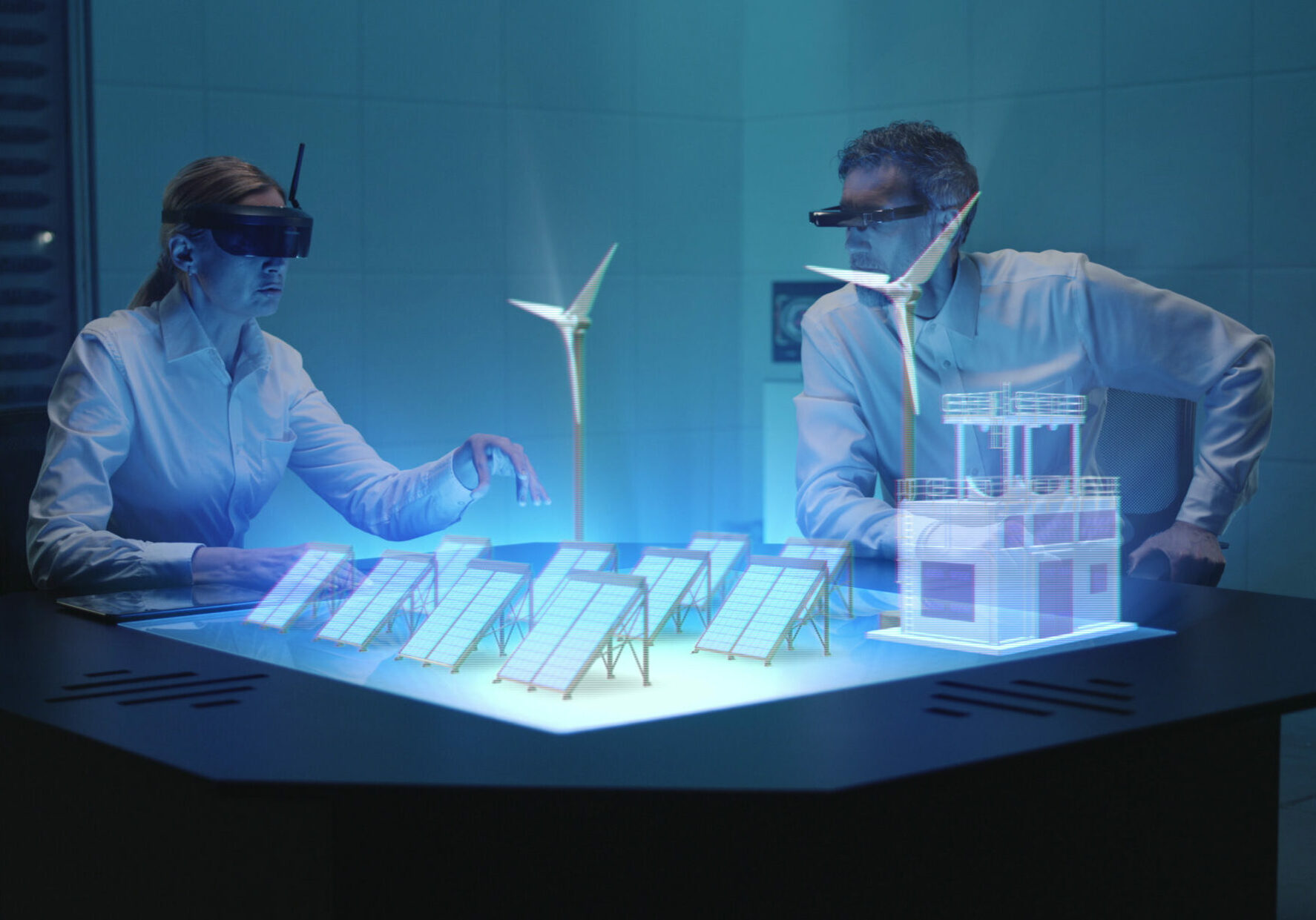 Renewable energy solutions design including wind turbines and solar panels